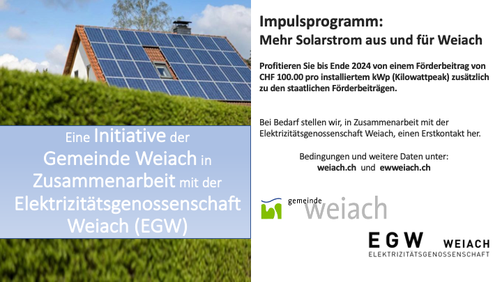 Flyer Solarimpulsprogramm Weiach